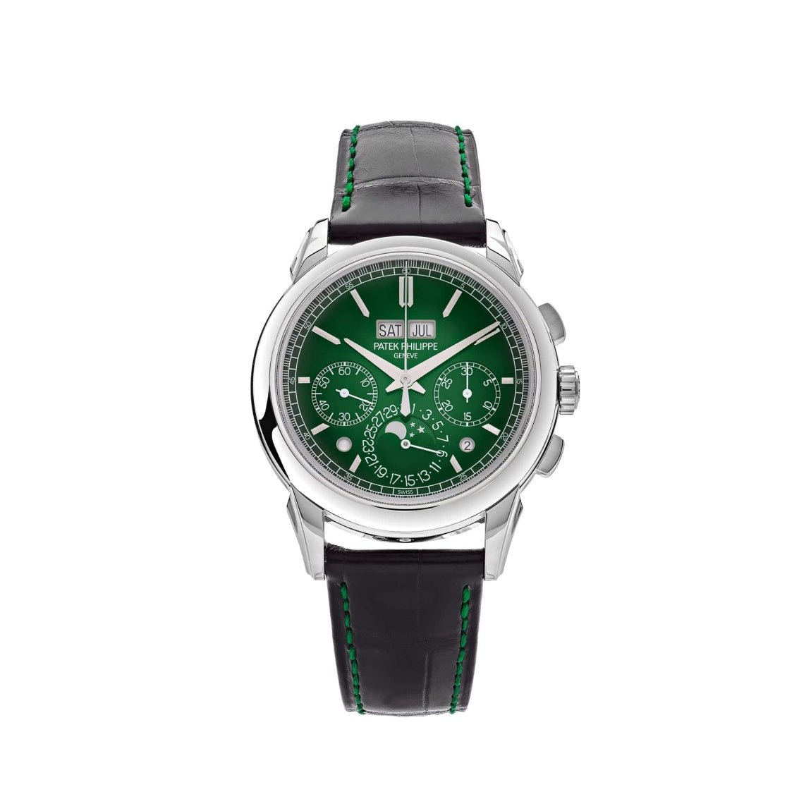 Relógio Perpetual Calendar Chronograph Platinum Green Diall - Acompanha Caixa e Certificado