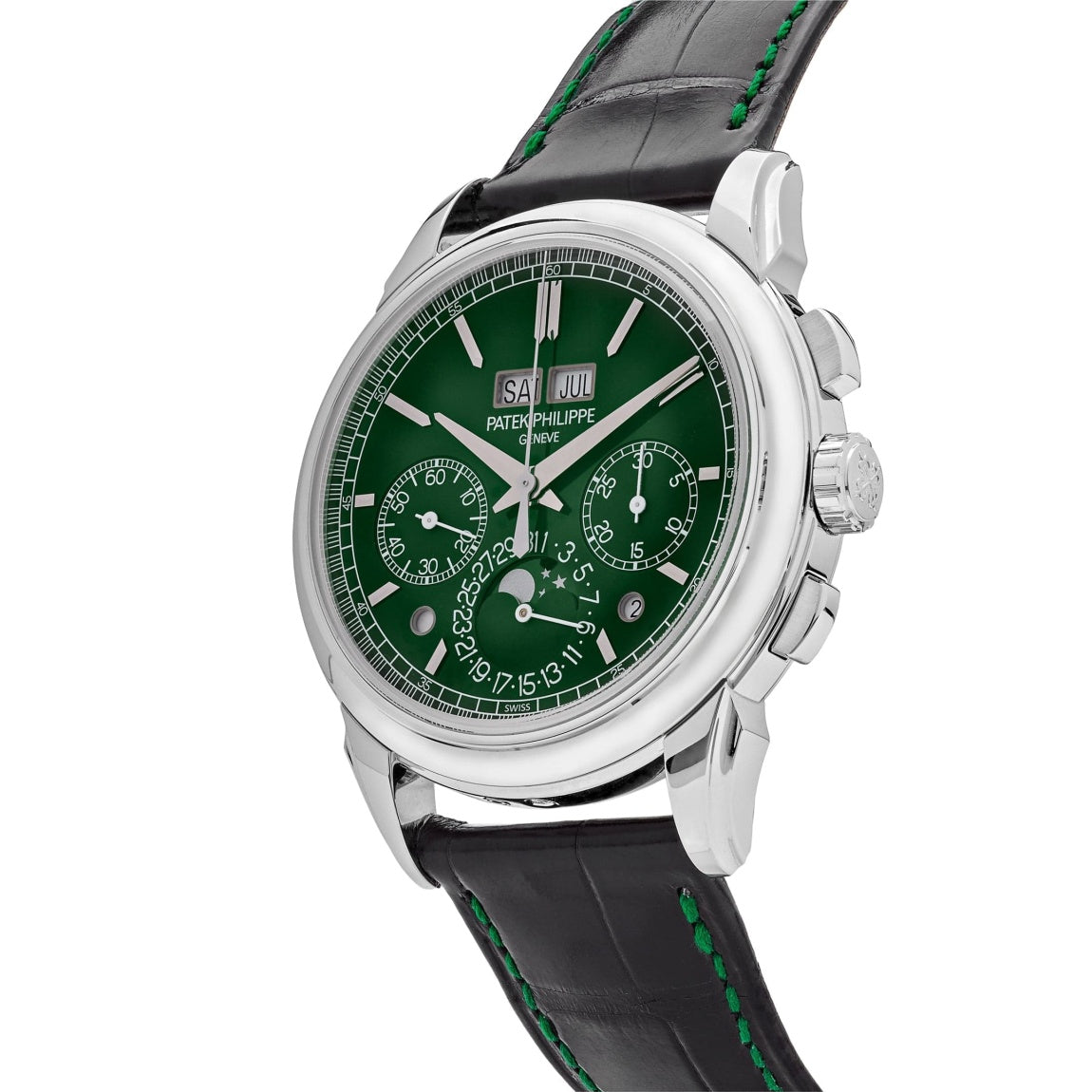 Relógio Perpetual Calendar Chronograph Platinum Green Diall - Acompanha Caixa e Certificado