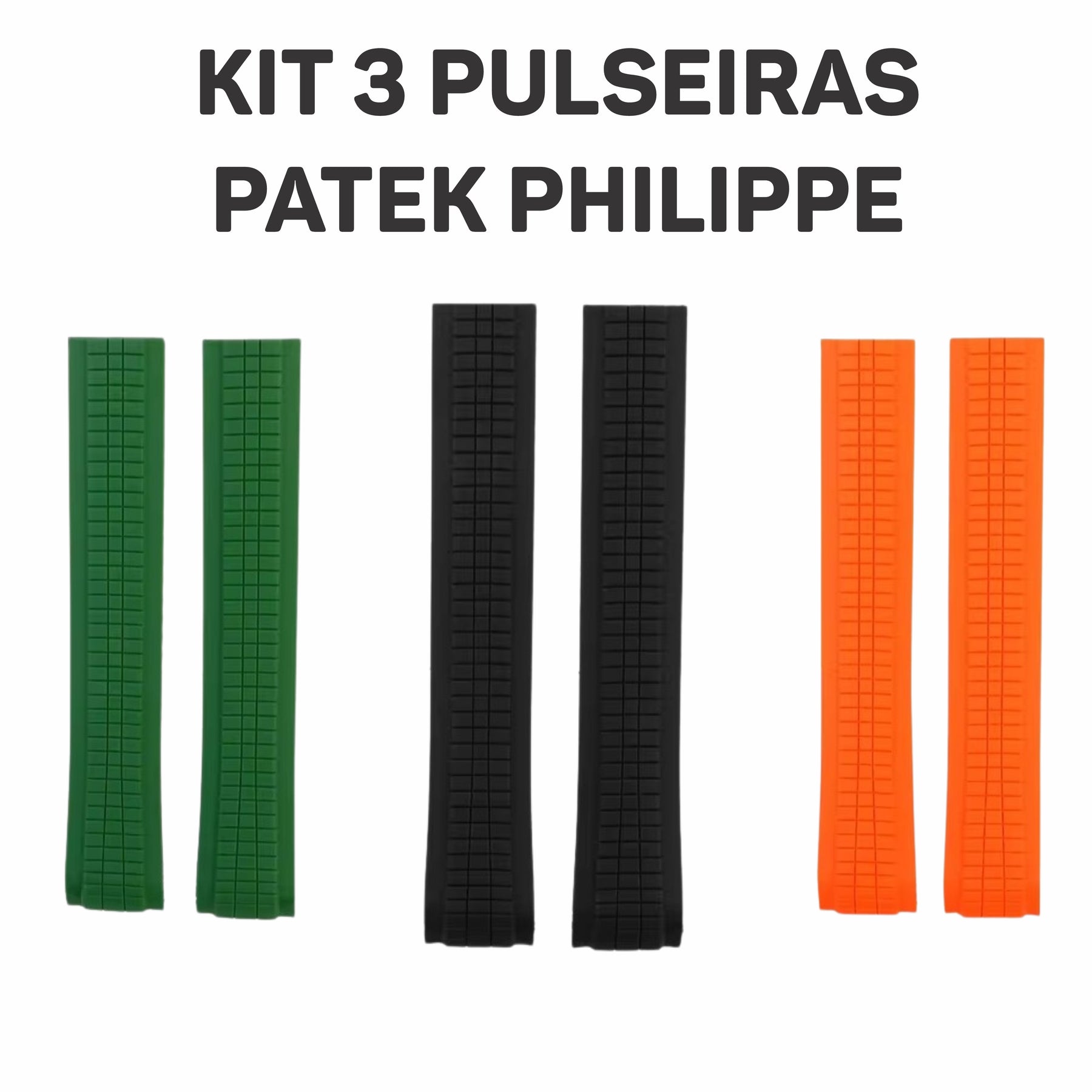 Kit 3 Pulseiras para Relógio Geneve Aquanaut Patek