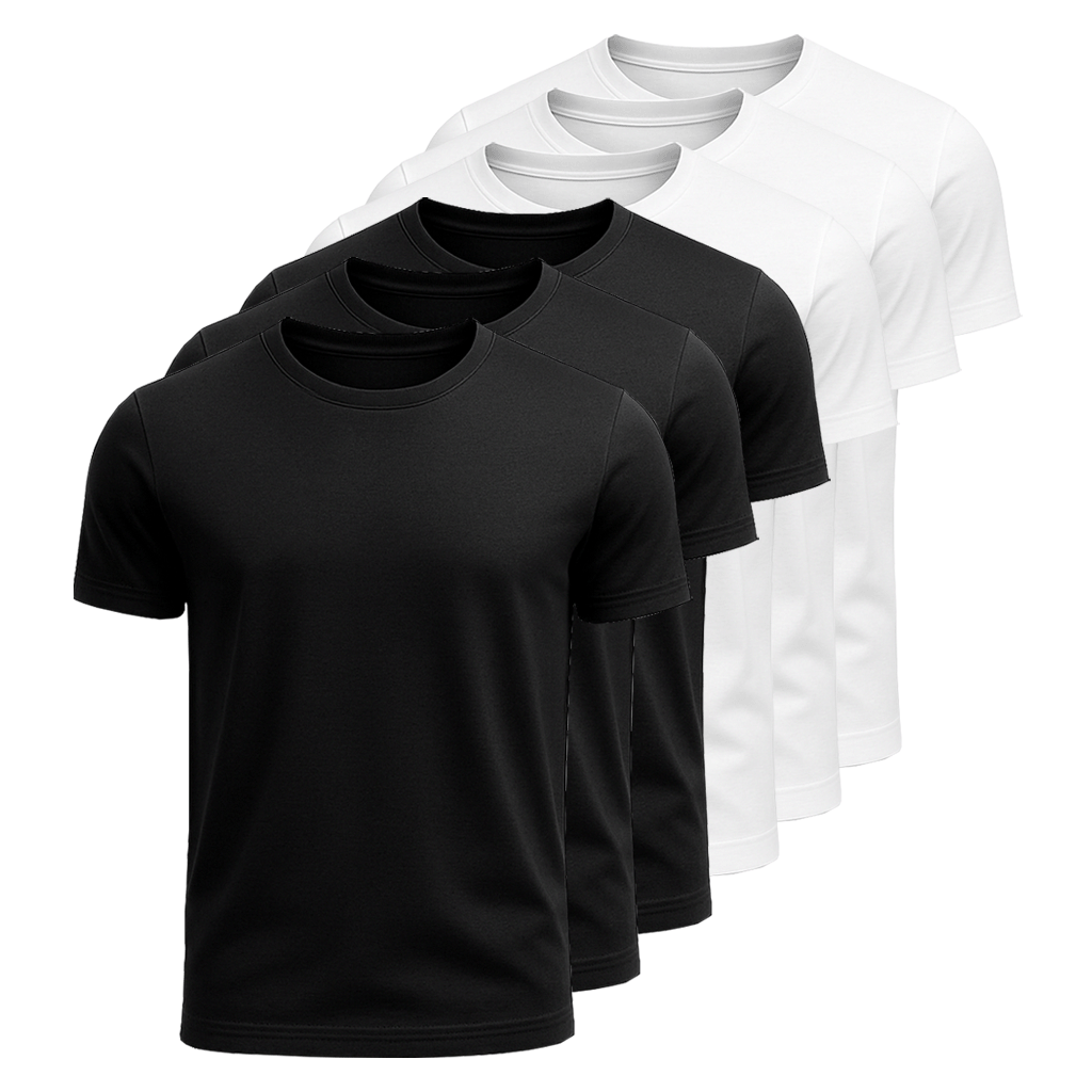 Kit 6 Camisetas Algodão Egípcio