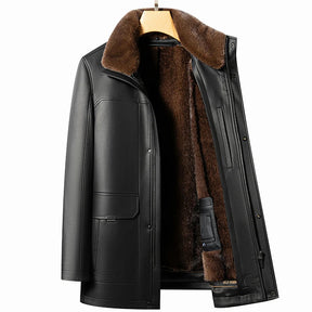 Sobretudo Genuine Leather & Mink Fur