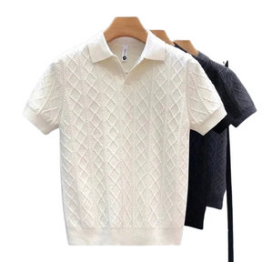 Camisa Polo Blanco Diamond Knit