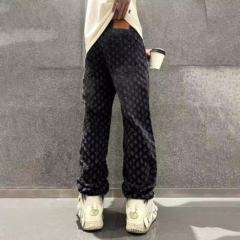Calça Jeans Jacquard Denim