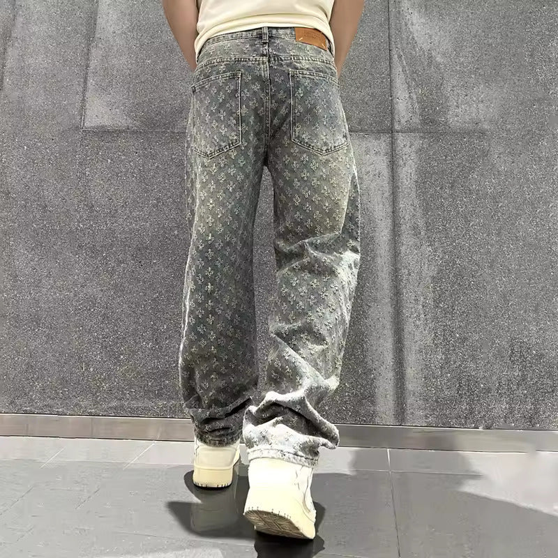 Calça Jeans Jacquard Denim